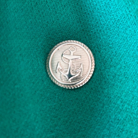 Tahari Kelly Green cardigan with brass buttons NEW - Picture 10 of 14